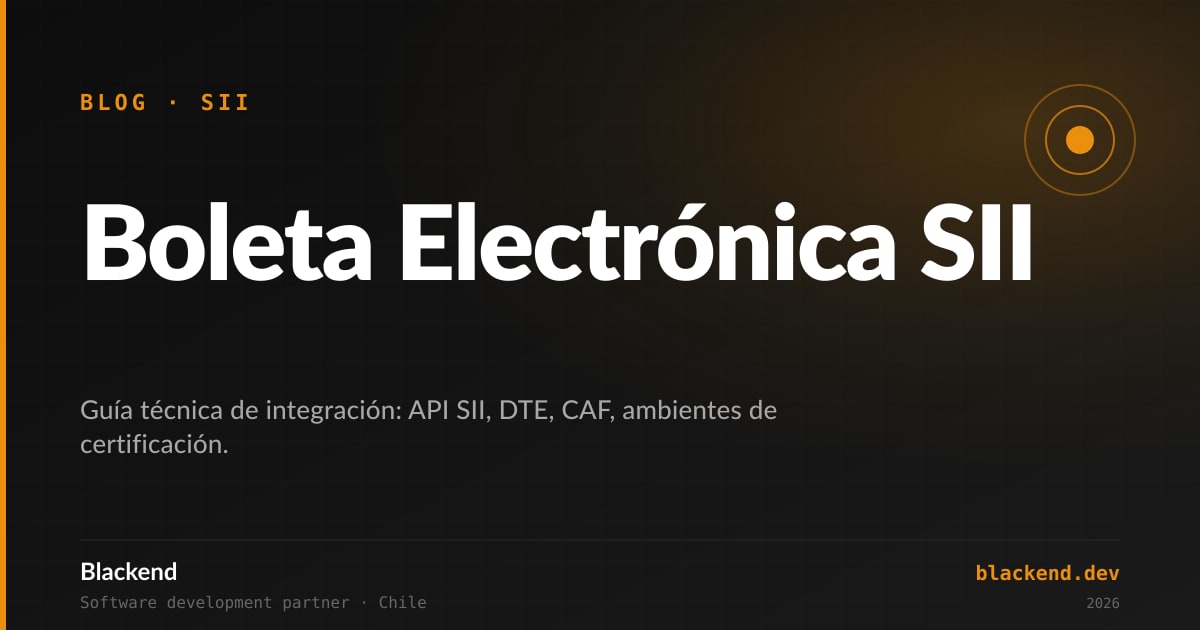 Imagen destacada: Integración con SII: guía técnica para boleta y factura electrónica en Chile 2026 - Guía técnica para integrar tu sistema con el SII Chile 2026: boleta y factura el